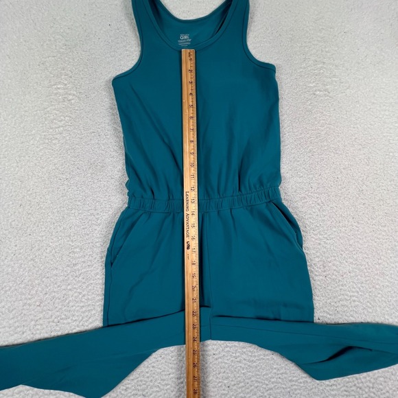 Athleta‎ Girl Hop Skip and a Jumpsuit XL/14 Teal Blue Athleisure Youth Stretch - Picture 6 of 10
